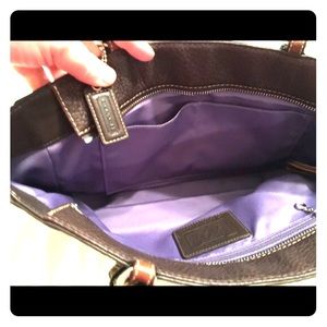 Coach chocolate pebbled leather bag *authentic*